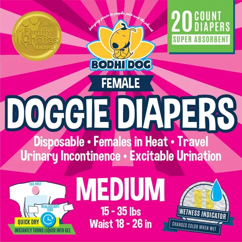 Miniatura 9 de Bodhi Dog Pañales desechables para perras, pañales súper absorbentes para el ciclo de calor de la hembra, ajuste ajustable para entrenamiento