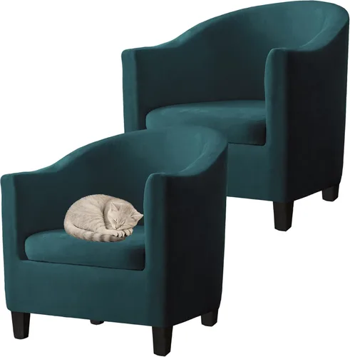 Miniatura 21 de Fundas de terciopelo para sillones, fundas de elastano para sillones, fundas elásticas para sillas de bañera, fundas protectoras para muebles, funda