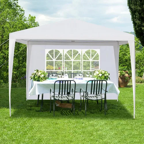 Miniatura 7 de Outvita Gazebo para exteriores, toldo blanco con paredes laterales, tienda de campaña para fiesta de boda con bloqueo UV para fiestas, refugio