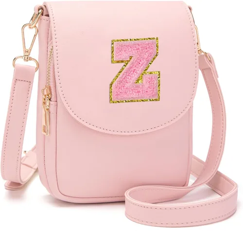 Miniatura 104 de Viverte Bolso Cruzado para Niñas Adolescentes Pequeñas, Bolso Inicial para Celular, Pequeña Cartera para Niños Pequeños, Bolso de Cuero con Tres