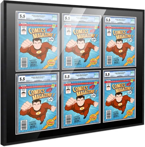 Miniatura 82 de Marco de cómic con paspartú para 8 CGC, CBCS o PGX Graded Comics - Marco de cómic blanco para cómics de 8.125 x 13 pulgadas Marco blanco