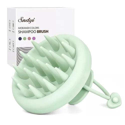 Miniatura 10 de Sndyi - Cepillo de champú y masajeador de cuero cabelludo de silicona, limpiador de cabello con cerdas de silicona suave, exfoliador del cuero