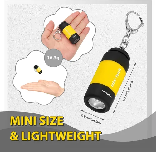 Miniatura 2 de Paquete de 3 linternas pequeñas para llavero, luz LED de bolsillo para llavero con luz blanca, mini linternas recargables USB impermeables al por 3x