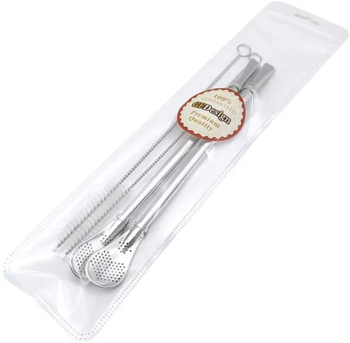 Miniatura 6 de Yerba Mate Bombilla - Pajitas de filtro de calabaza para beber, agitador de acero inoxidable 18/8 de grado alimenticio, juego de 2 con 2 cepillos