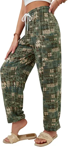 Miniatura 11 de QIANXIZHAN - Pantalones harem para mujer, pantalones palazzo hippie, joggers bohemios con bolsillos, ropa de yoga