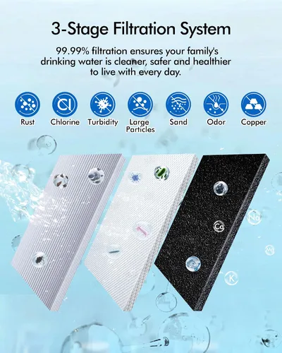 Miniatura 3 de 122943 Cartucho de repuesto para filtro de agua, filtro de carbono 3 en 1 e3 + prefiltro compatible con el sistema de filtro de agua Amway Espring