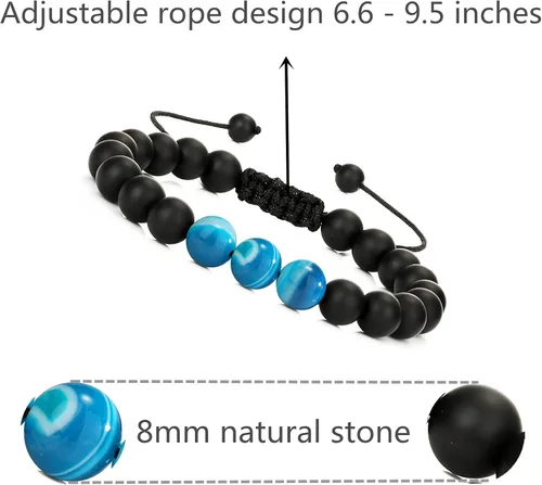 Miniatura 3 de RURRBOOB Pulsera de cuentas para hombres y mujeres piedra de lava de piedra para la ansiedad aceite esencial volcánico ajustable Piedra