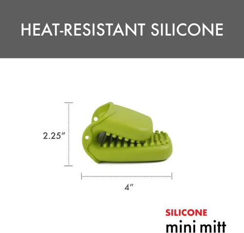 Miniatura 2 de Dexas Mini guante de horno de silicona con puntas elevadas, resistente al calor hasta 450 °F, verde, apto para lavavajillas de 3.5 pulgadas