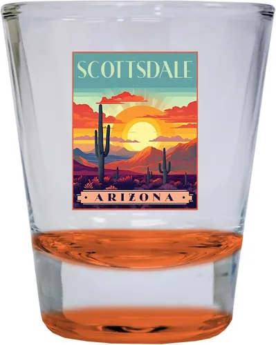 Miniatura 4 de Scottsdale Arizona Design C Souvenir - Vaso de chupito redondo de 1.5 onzas, color azul, paquete de 2