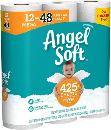 Miniatura 6 de Angel Soft, Papel higiénico, 12 megarrollos, 12 rollos