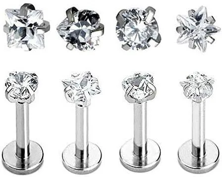 Miniatura 4 de CrazyPiercing. 4aretes con pasador de acero quirúrgico de calibre 16, con distintas formas.