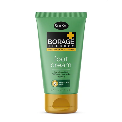ShiKai Borage Therapy Crema para pies (4.2 onzas) | Loción hidratante sin fragancia | Cuidado curativo para talones secos y agrietados | Con aceite