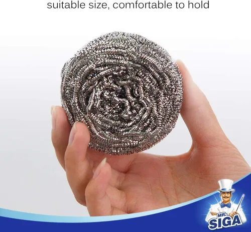 Miniatura 7 de MR.SIGA Estropajo de acero inoxidable, paquete de 6, 1.06 oz