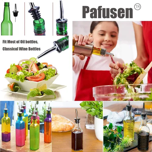 Miniatura 4 de Pafusen Paquete de 12 vertedores de botellas de licor, boquilla para verter licor para botellas de licor, boquilla dispensadora de aceite de oliva
