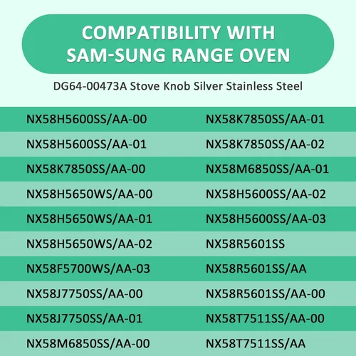 Miniatura 6 de DG64-00473A - Perillas de repuesto para estufas Samsung, reemplazos, pomos de estufa de gas, NX58F5700WS NX58H5600SS NX58H5650WS NX58J7750SS