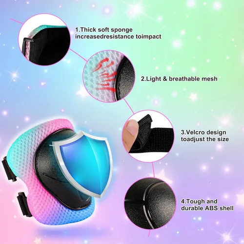 Miniatura 4 de Casco de bicicleta para niños de Banzk, para edades 3-5-8-14+, para niñas y niños, casco con rodilleras, coderas y muñequeras, ventilación