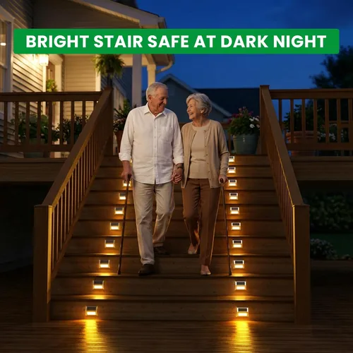 Miniatura 3 de JSOT - Luces solares de exteriores para terraza, impermeable, funciona con energía solar, luz led inalámbrica para pasarela, patio, escaleras