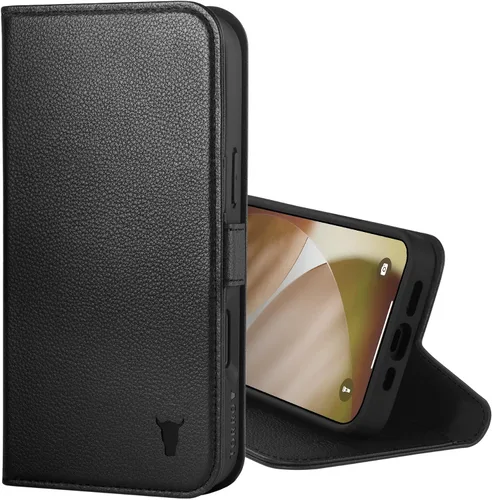 TORRO Funda de cuero compatible con iPhone 17 de 6.3 pulgadas 2025, funda de piel prémium con función atril y ranuras para tarjetas (compatible con