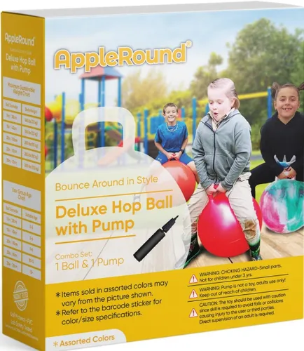 Miniatura 6 de AppleRound Hippity Hoppity - Pelota de salto con bomba, pelota inflable con mango, 20 pulgadas para edades de 7 a 10 años, gorila canguro, tolva Azul