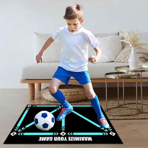Miniatura 4 de Football Footstep Training Mat, Soccer Training Mat 35 * 24IN, Soccer Skills Training Equipment with Storage Bag and Soccer Return Trainer Net