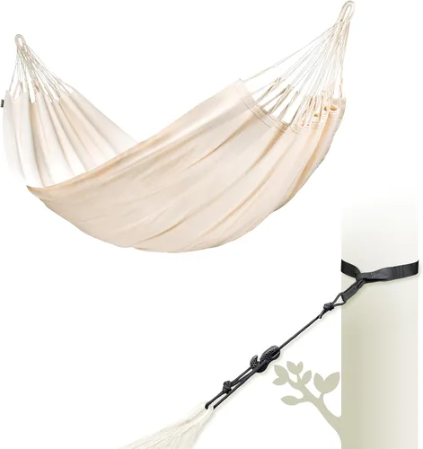 Miniatura 12 de LA SIESTA Modesta Hamaca de algodón orgánico, interior/exterior, dormitorio a patio trasero, hamaca de tela extragrande para 2, máximo 440 libras