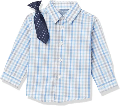 Miniatura 3 de Nautica - Conjunto de 4 piezas para bebés y niños con camisa, chaleco, pantalones y corbatín