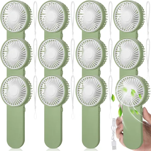 Miniatura 26 de Sumind 6 unidades de pequeño ventilador portátil personal pequeño a granel de 1 velocidad eléctrico lindo alimentado por batería para el cuello