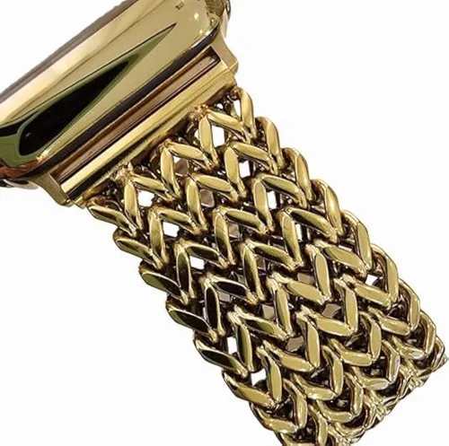 Miniatura 24 de Correas de Metal Dorado Compatibles con Apple Watch Band 38mm 40mm 41mm 42mm 44mm 45mm 46mm 49mm Pulsera de Cadena Elegante para iWatch Series 11 10