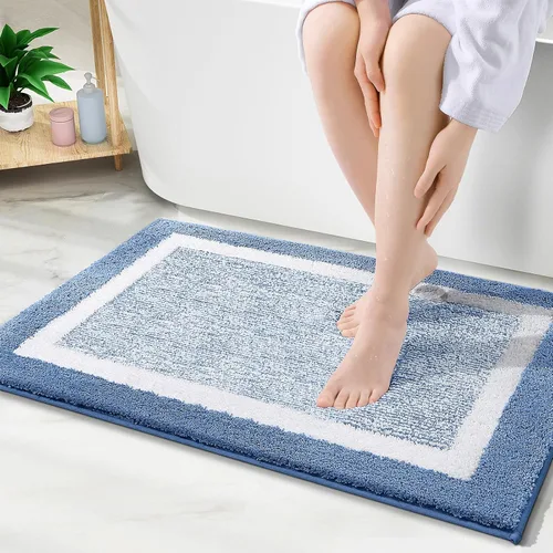 Miniatura 82 de OLANLY Alfombras de baño 24x16, tapete de baño de microfibra extra suave y absorbente, antideslizante, lavable a máquina, alfombra de baño esponjosa