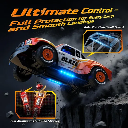 Miniatura 5 de DEERC 1205 1/14 - Auto RC sin escobillas para adultos, máximo 43 mph, camión eléctrico de alta velocidad 4x4 todoterreno a control remoto