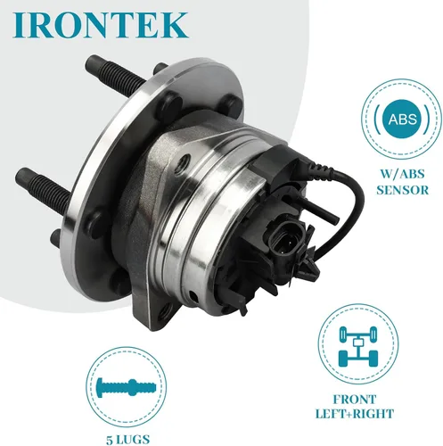 Miniatura 2 de IRONTEK Buje de rueda delantera y conjunto de cojinetes 513214 compatible con Pontiac 05-10 G6, para Chevrolet 04-12 Malibu/08-10 HHR SS/08-10