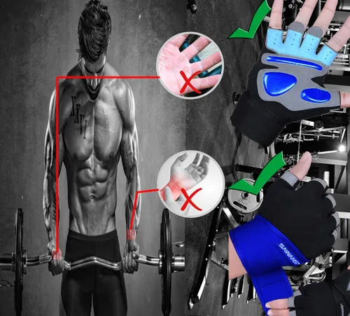 Miniatura 4 de SAWANS Guantes de entrenamiento de fitness, guantes de levantamiento de pesas para hombres y mujeres, transpirables, soporte de muñeca para Correas