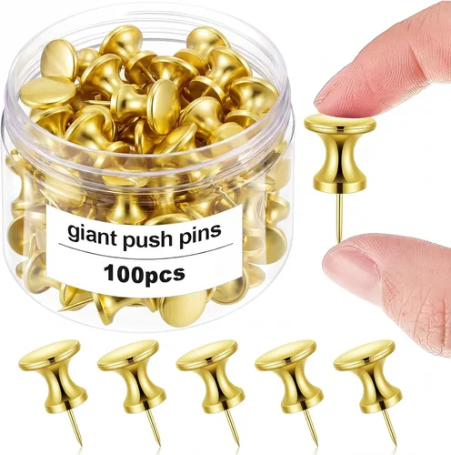 Miniatura 13 de Outus 100 piezas chinchetas gigantes tachuelas grandes con cabezas de plástico de 1 pulgada chinchetas jumbo para tablero de corcho mapas pósteres