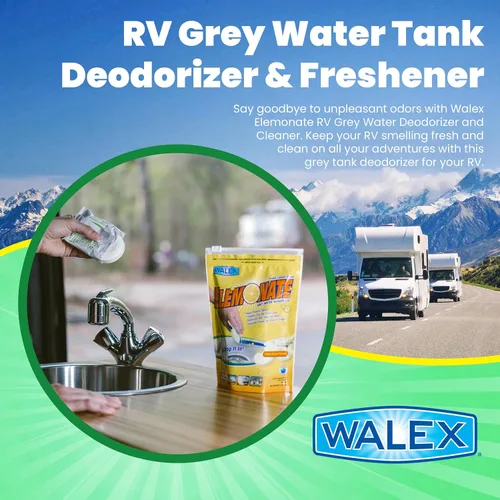 Miniatura 2 de Walex Elemonate - Desodorizador y ambientador de tanque de aguas grises, refresca las líneas de fregadero y drenaje, tabletas de rápida disolución