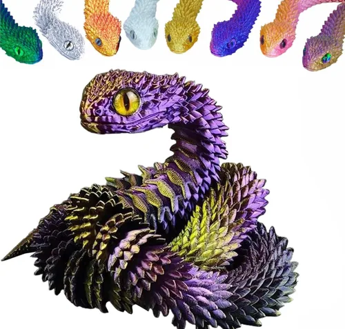 Miniatura 15 de Conjunto de Animales Impresos en 3D Juguetes de Serpiente Impresos en 3D Juguete Fidget Articulado Flexible Impreso en 3D Animales Impresos en 3D