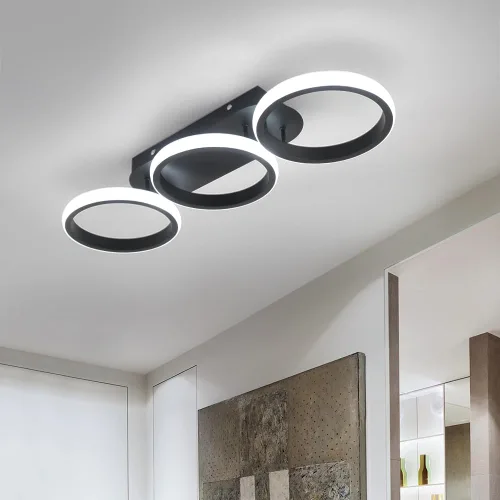 Miniatura 6 de Lámpara de techo cuadrada LED moderna - 33 W, 6000 K blanco frío, montaje empotrado para cocina, sala de estar, dormitorio y pasillo