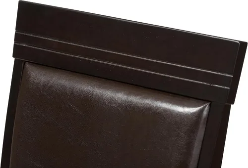 Miniatura 4 de Baxton Studio Thea Silla de comedor y silla de comedor tapizada de piel sintética marrón oscuro
