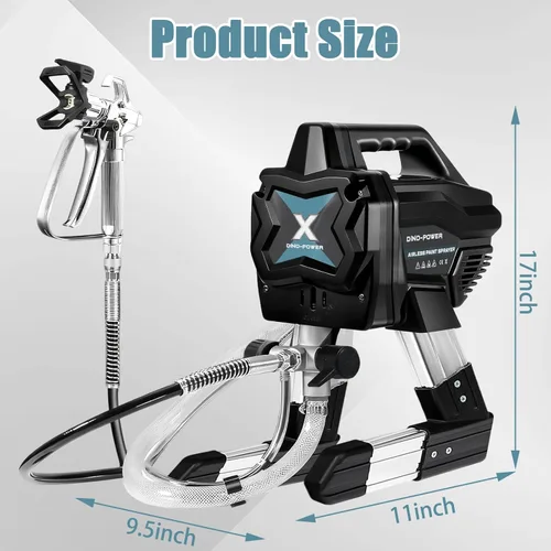 Miniatura 2 de Pulverizador de pintura sin aire de 2900 PSI, 650 W, 7/8 HP, pulverizador de pintura eléctrico de 0.24 GPM con varilla y kits, bricolaje