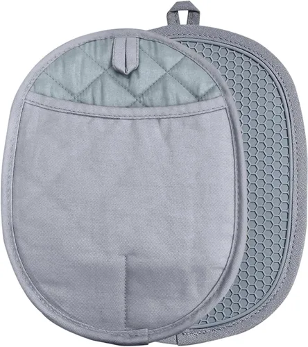 Miniatura 8 de Juego de 2 soportes de silicona para ollas con bolsillos, antideslizantes, acanalados, para cocinas, almohadillas calientes resistentes al calor