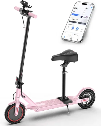 Miniatura 16 de Joyhis Electric Scooter for Adults with Seat, 15-21 Miles Range Scooters, 19Mph Escooter, 8.5"/10" Folding Scooters with APP Control, 350W/500W