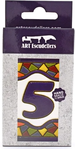 Miniatura 2 de Números de casa 3 pulgadas. Azulejos de números de casa pintados a mano para letreros, direcciones y nombres. Números de dirección para casas.