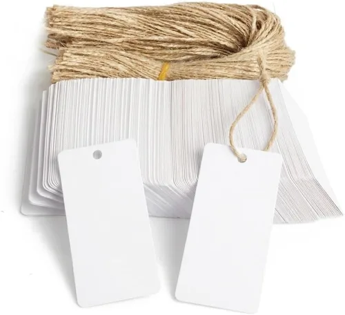 Miniatura 9 de 200 etiquetas de regalo con cuerda, etiquetas de papel kraft en blanco para proyectos de bricolaje, regalos, artes y manualidades, boda, vacaciones