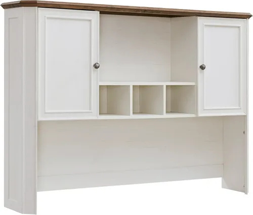 Miniatura 16 de T4TREAM - Escritorio ejecutivo de 59" estilo granja con estante superior, escritorio de madera para oficina en casa, con bandeja para teclado