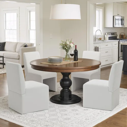 Miniatura 20 de RNKSFX Juego de 4 sillas de comedor tapizadas verdes, sillas de comedor modernas, sillas de cocina y comedor, sillas de comedor de lino con marco