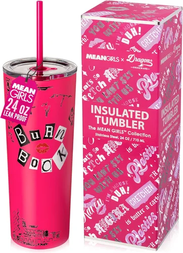 Miniatura 37 de Dragon Glassware x Barbie - Vaso térmico aislado al vacío con tapa y pajilla, vaso térmico de acero inoxidable de 24 onzas con 2 pajillas, vaso