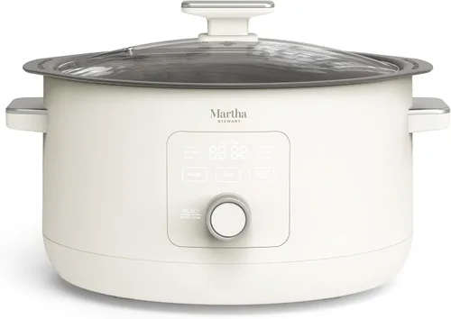 Miniatura 15 de Martha Stewart Olla de cocción lenta de 8 cuartos de galón, programable con temporizador, 3 ajustes de calor (bajo, alto, cálido), cerámica