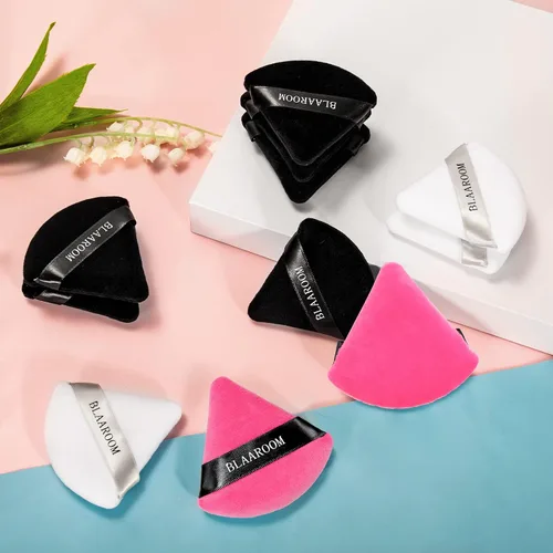 Miniatura 7 de 12 esponjas de maquillaje facial con forma de cuña, triángulos de terciopelo para polvo suelto, esponjas de base cosmética suave, herramientas