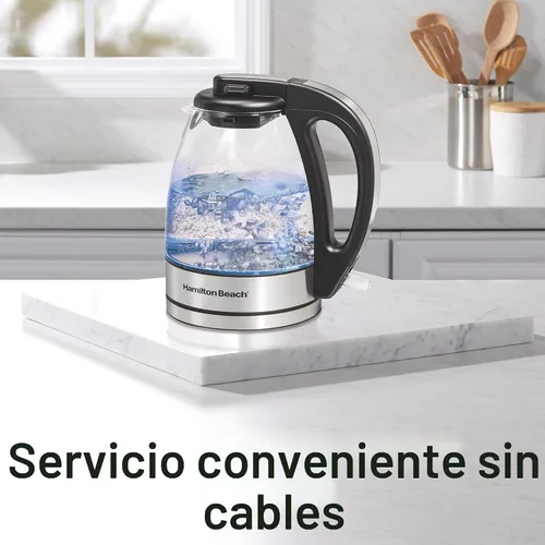 Miniatura 6 de Hamilton Beach Compact Hervidor de agua de vidrio, 1 litro (40930)