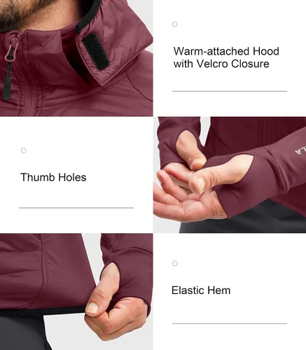 Miniatura 4 de Pudolla Men's Lightweight Puffer Jacket Winter Thermal Running Jacket Hybrid Waterproof Down Coat for Golf Hiking