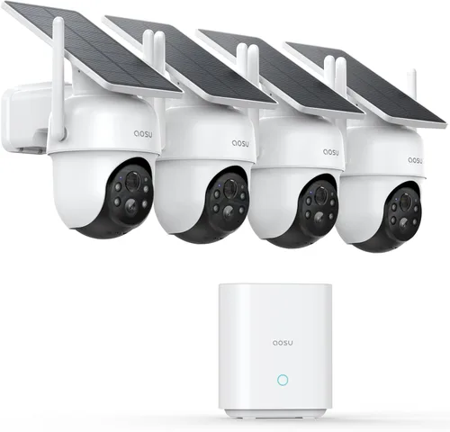 Miniatura 10 de Cámaras de seguridad al aire libre inalámbricas aosu, kit de 2 cámaras, sin suscripción, alimentadas por energía solar, sistema de cámaras